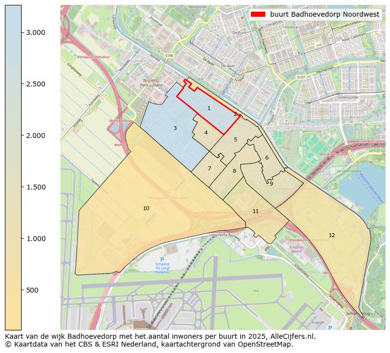Afbeelding van de buurt Badhoevedorp Noordwest op de kaart.