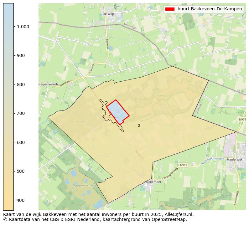Afbeelding van de buurt Bakkeveen-De Kampen op de kaart.