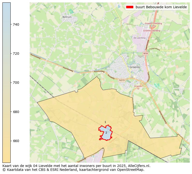 Afbeelding van de buurt Bebouwde kom Lievelde op de kaart.