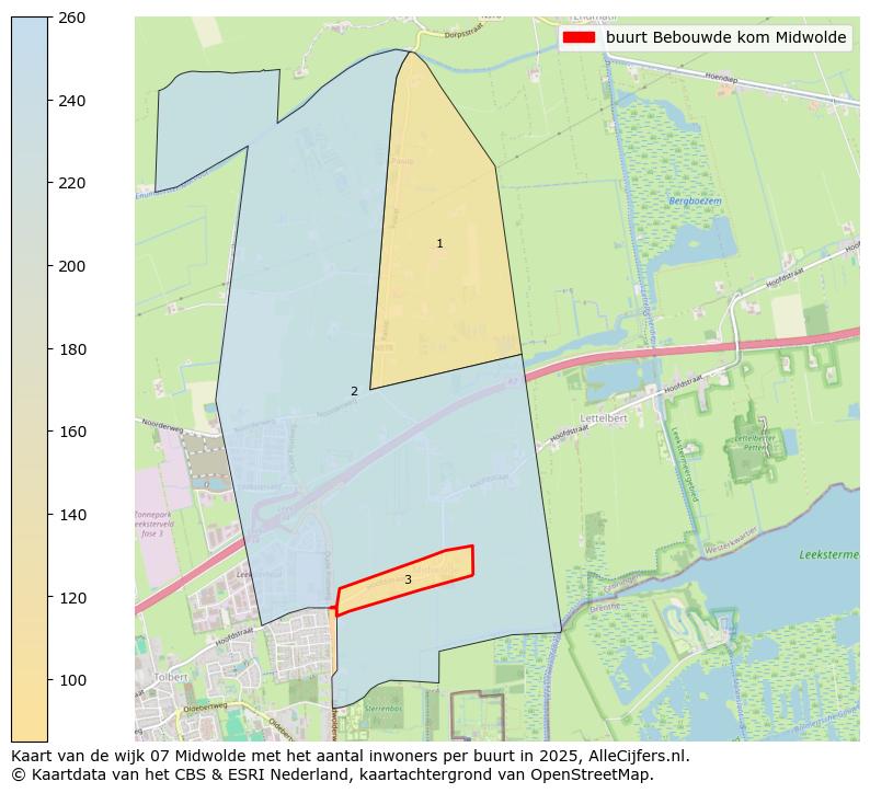 Afbeelding van de buurt Bebouwde kom Midwolde op de kaart.