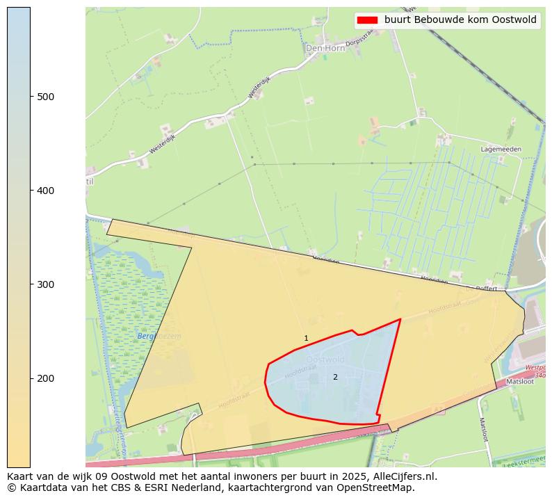 Afbeelding van de buurt Bebouwde kom Oostwold op de kaart.