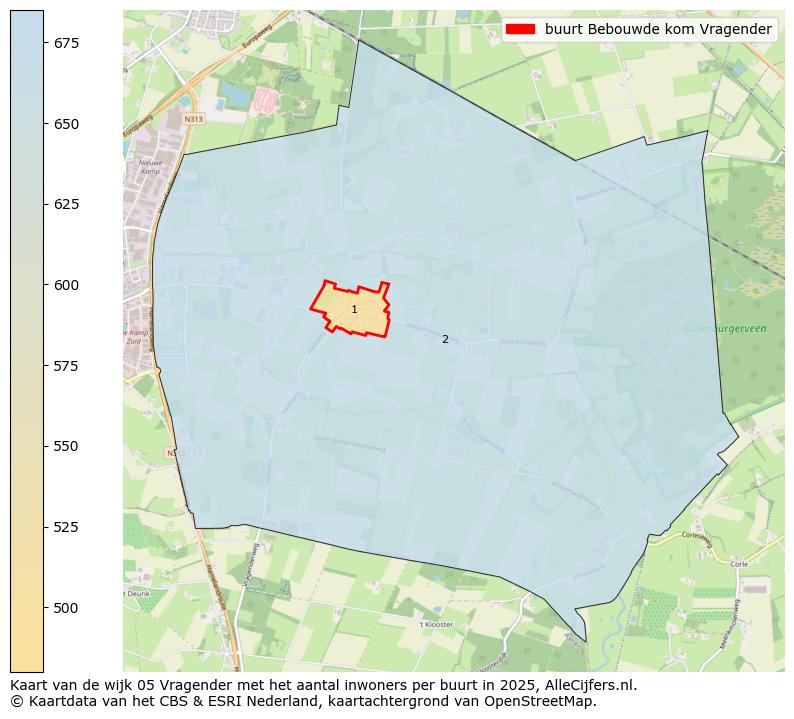 Afbeelding van de buurt Bebouwde kom Vragender op de kaart.