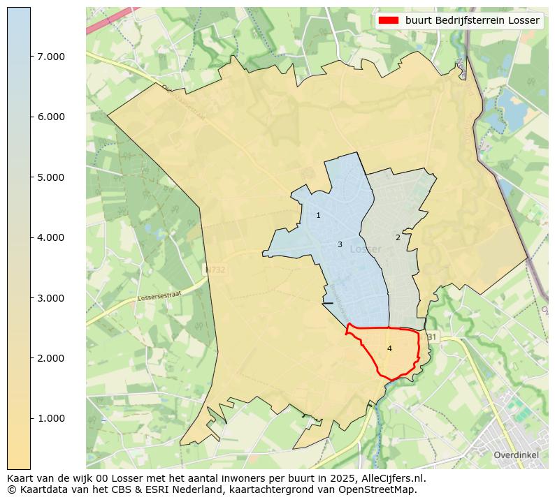 Afbeelding van de buurt Bedrijfsterrein Losser op de kaart.