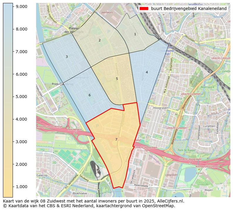Afbeelding van de buurt Bedrijvengebied Kanaleneiland op de kaart.