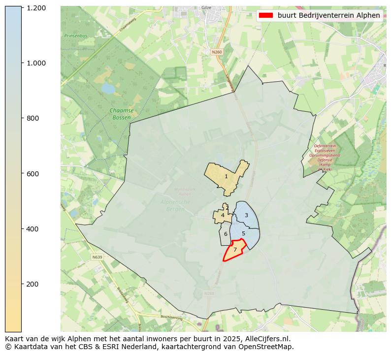 Afbeelding van de buurt Bedrijventerrein Alphen op de kaart.