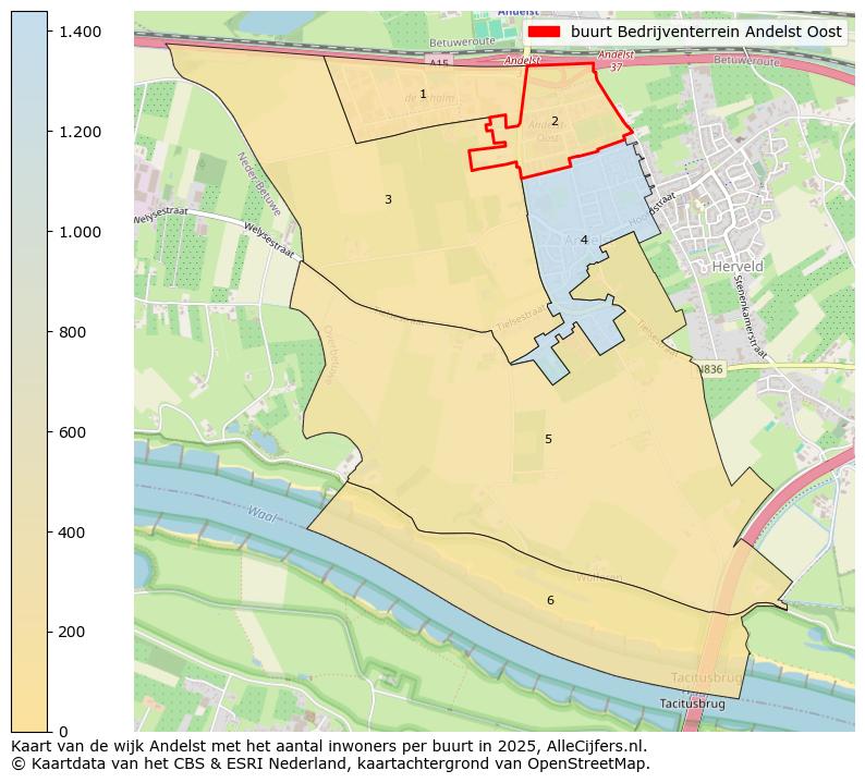 Afbeelding van de buurt Bedrijventerrein Andelst Oost op de kaart.