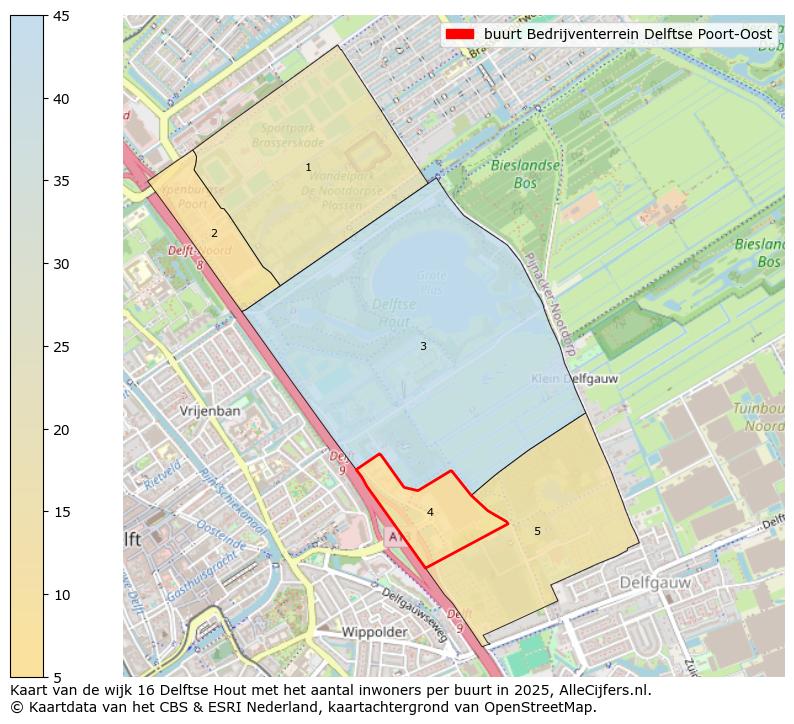 Afbeelding van de buurt Bedrijventerrein Delftse Poort-Oost op de kaart.