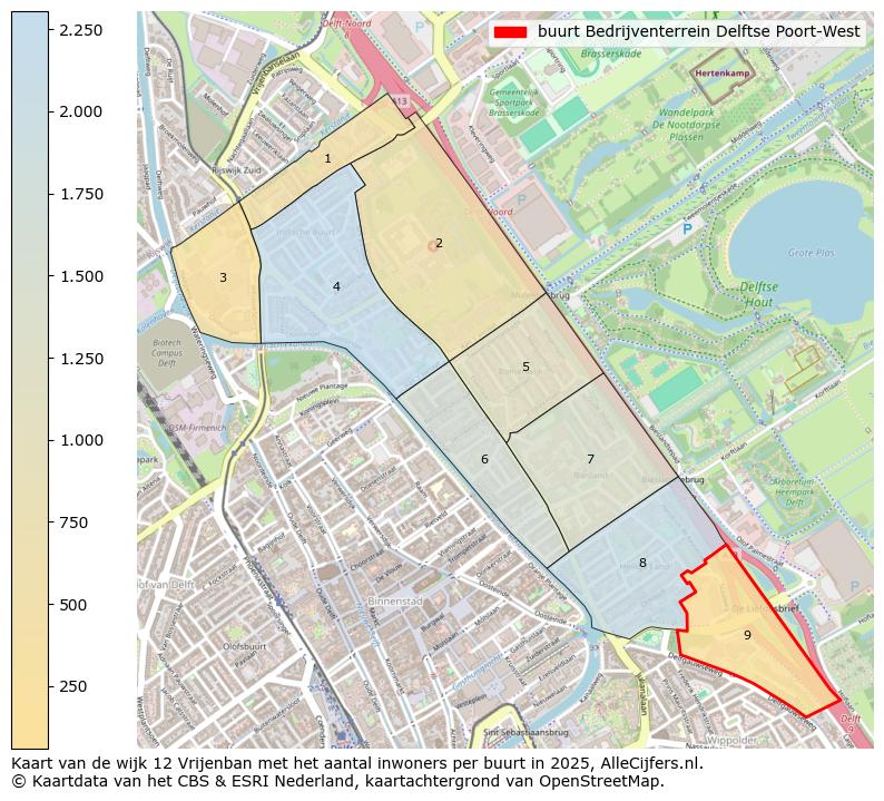 Afbeelding van de buurt Bedrijventerrein Delftse Poort-West op de kaart.