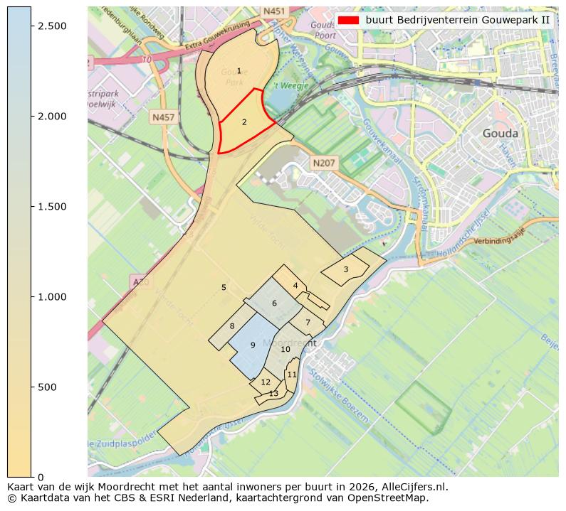 Afbeelding van de buurt Bedrijventerrein Gouwepark II op de kaart.