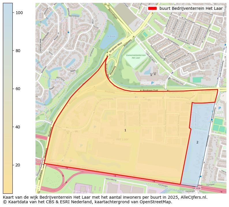 Afbeelding van de buurt Bedrijventerrein Het Laar op de kaart.