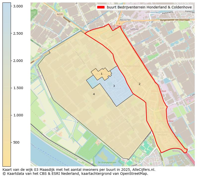 Afbeelding van de buurt Bedrijventerrein Honderland & Coldenhove op de kaart.