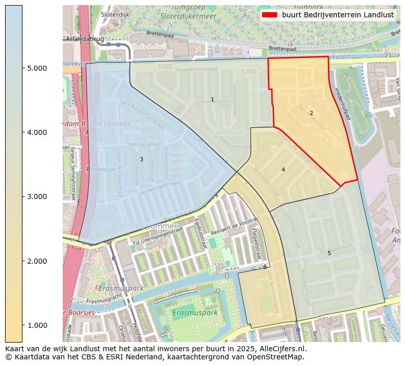 Afbeelding van de buurt Bedrijventerrein Landlust op de kaart.