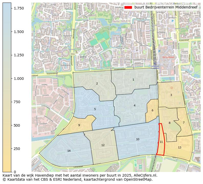 Afbeelding van de buurt Bedrijventerrein Middendreef op de kaart.