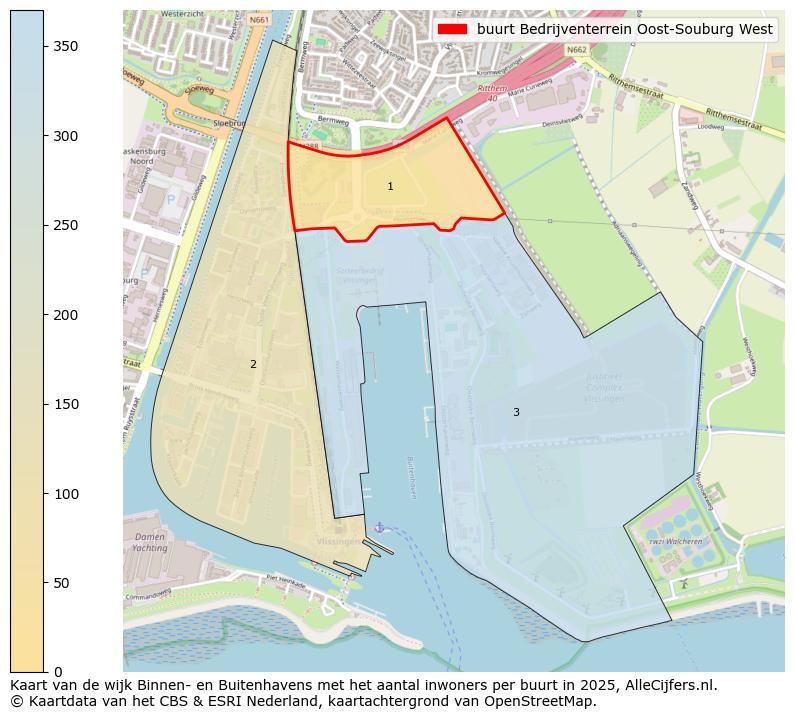 Afbeelding van de buurt Bedrijventerrein Oost-Souburg West op de kaart.