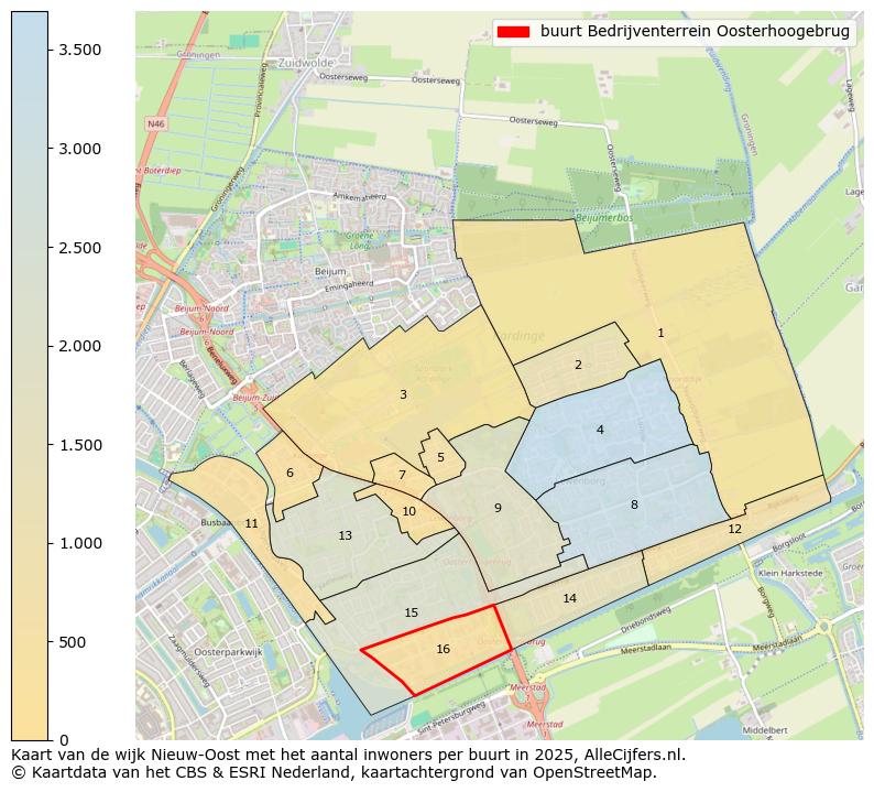 Afbeelding van de buurt Bedrijventerrein Oosterhoogebrug op de kaart.