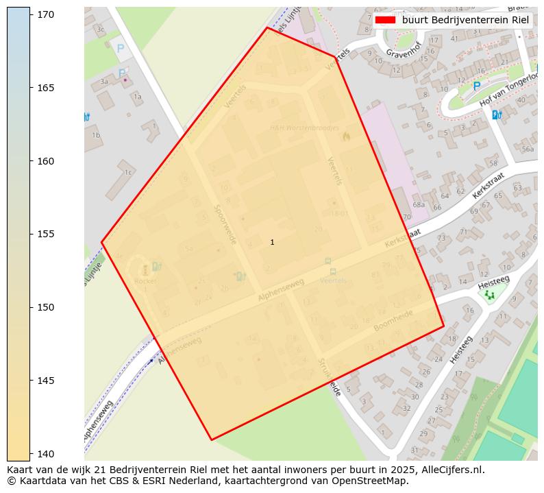 Afbeelding van de buurt Bedrijventerrein Riel op de kaart.