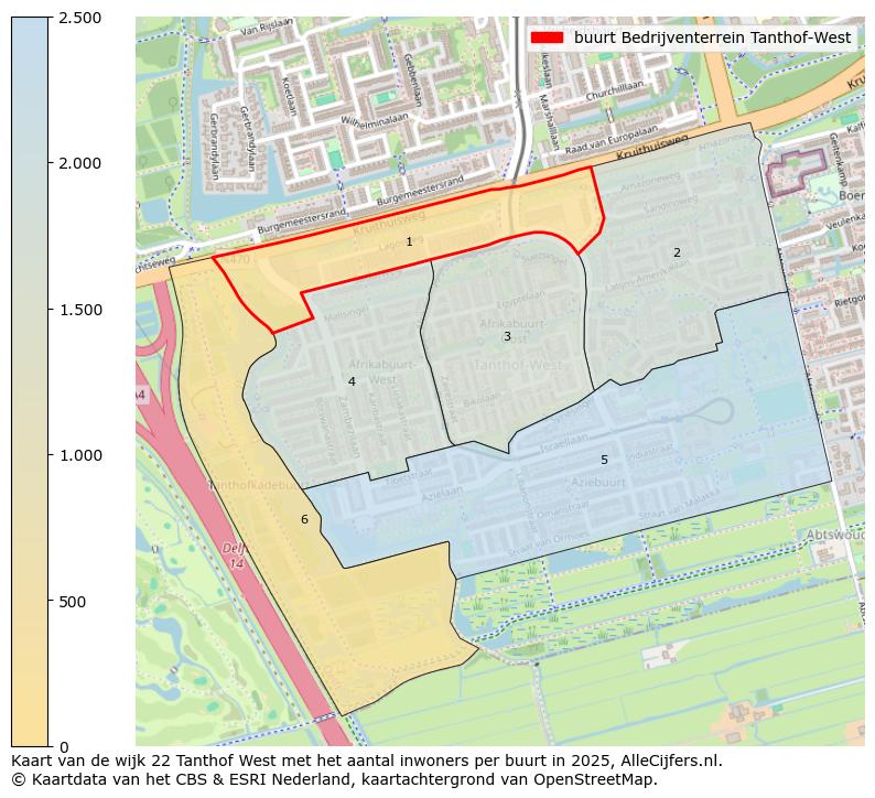 Afbeelding van de buurt Bedrijventerrein Tanthof-West op de kaart.