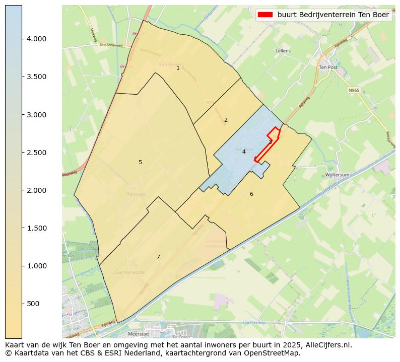 Afbeelding van de buurt Bedrijventerrein Ten Boer op de kaart.
