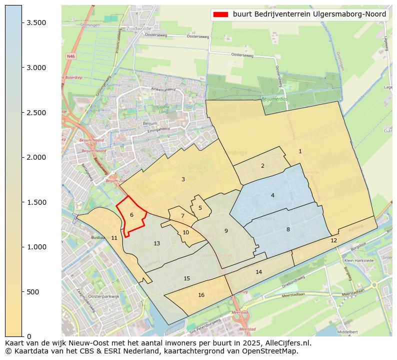 Afbeelding van de buurt Bedrijventerrein Ulgersmaborg-Noord op de kaart.