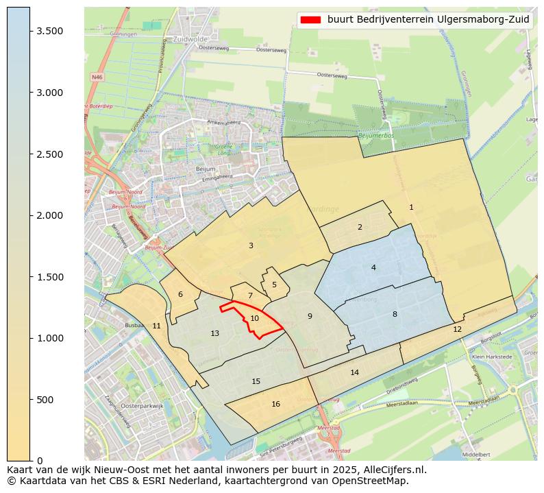 Afbeelding van de buurt Bedrijventerrein Ulgersmaborg-Zuid op de kaart.