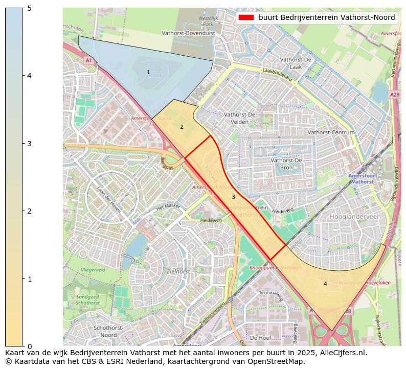 Afbeelding van de buurt Bedrijventerrein Vathorst-Noord op de kaart.