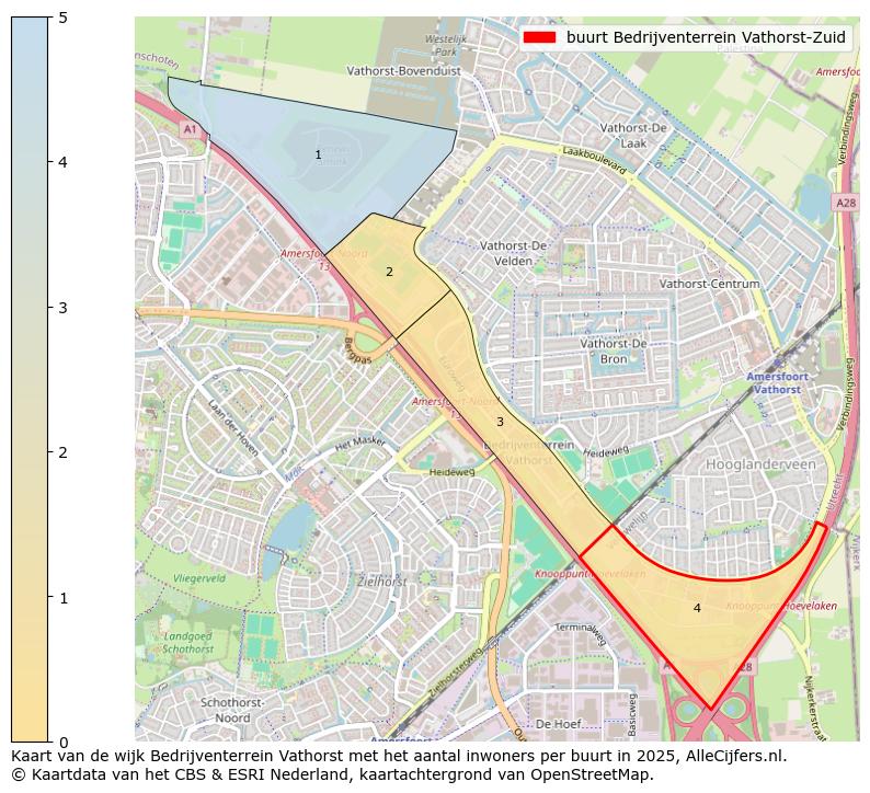 Afbeelding van de buurt Bedrijventerrein Vathorst-Zuid op de kaart.