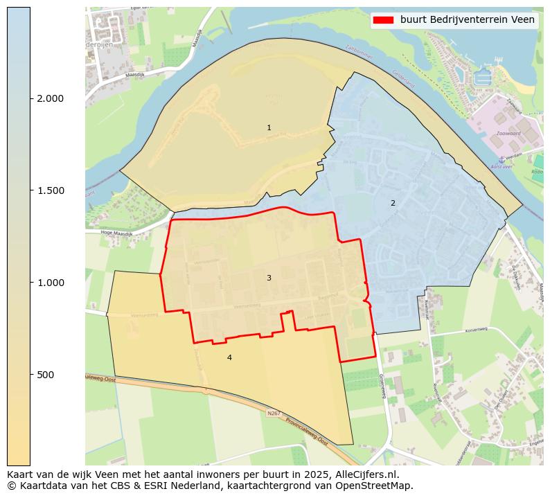 Afbeelding van de buurt Bedrijventerrein Veen op de kaart.
