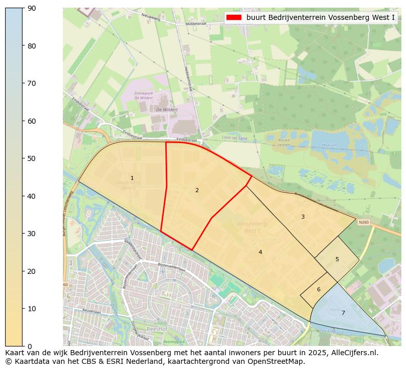 Afbeelding van de buurt Bedrijventerrein Vossenberg West I op de kaart.