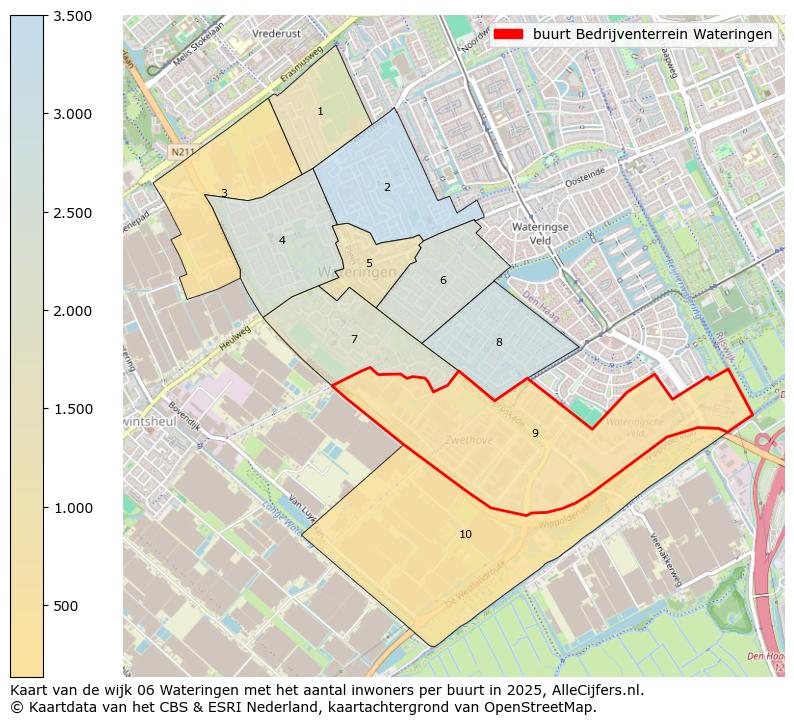 Afbeelding van de buurt Bedrijventerrein Wateringen op de kaart.