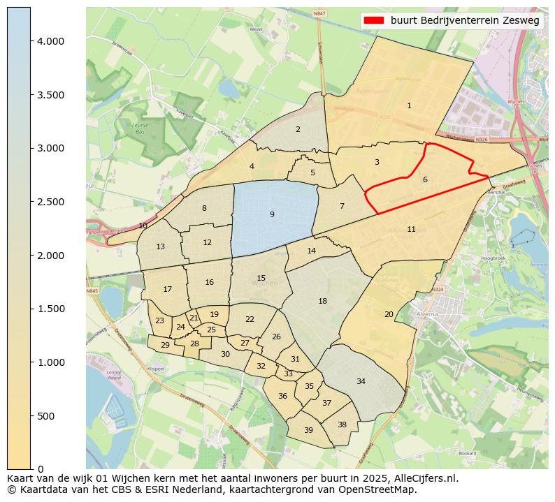 Afbeelding van de buurt Bedrijventerrein Zesweg op de kaart.