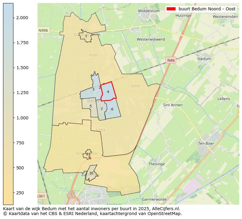 Afbeelding van de buurt Bedum Noord - Oost op de kaart.