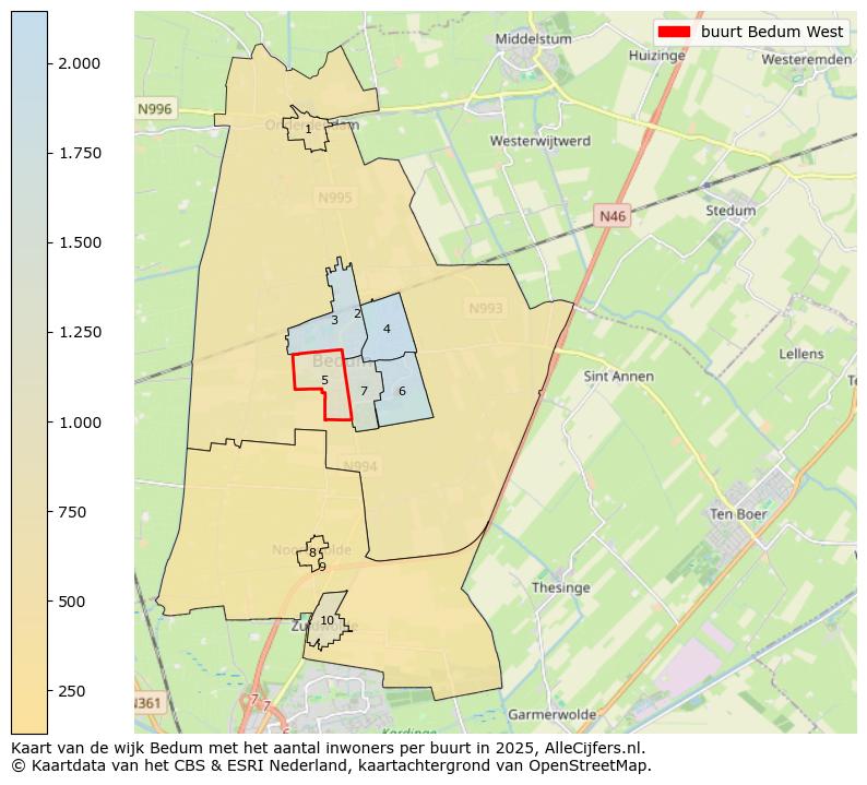 Afbeelding van de buurt Bedum West op de kaart.