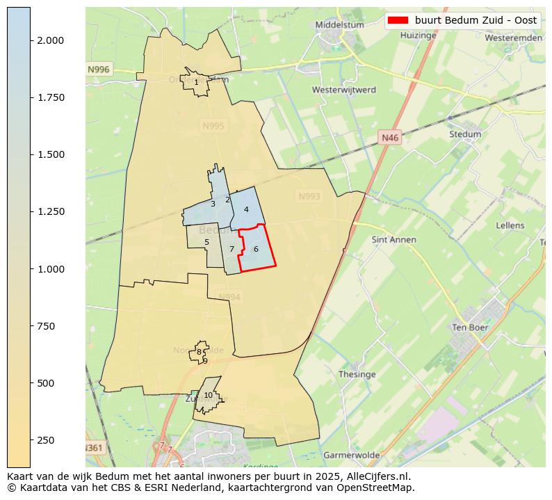Afbeelding van de buurt Bedum Zuid - Oost op de kaart.