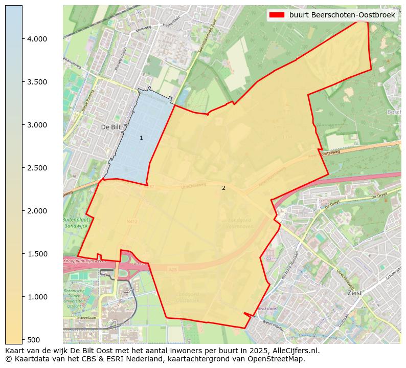 Afbeelding van de buurt Beerschoten-Oostbroek op de kaart.