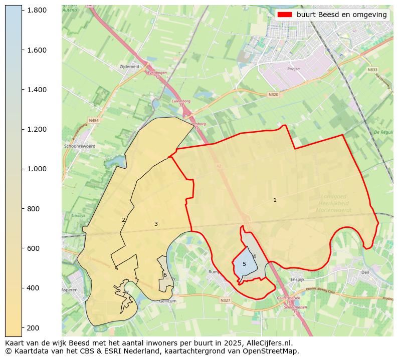 Afbeelding van de buurt Beesd en omgeving op de kaart.