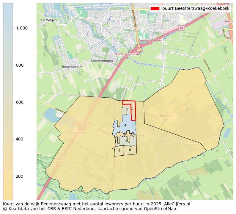 Afbeelding van de buurt Beetsterzwaag-Roekebosk op de kaart.