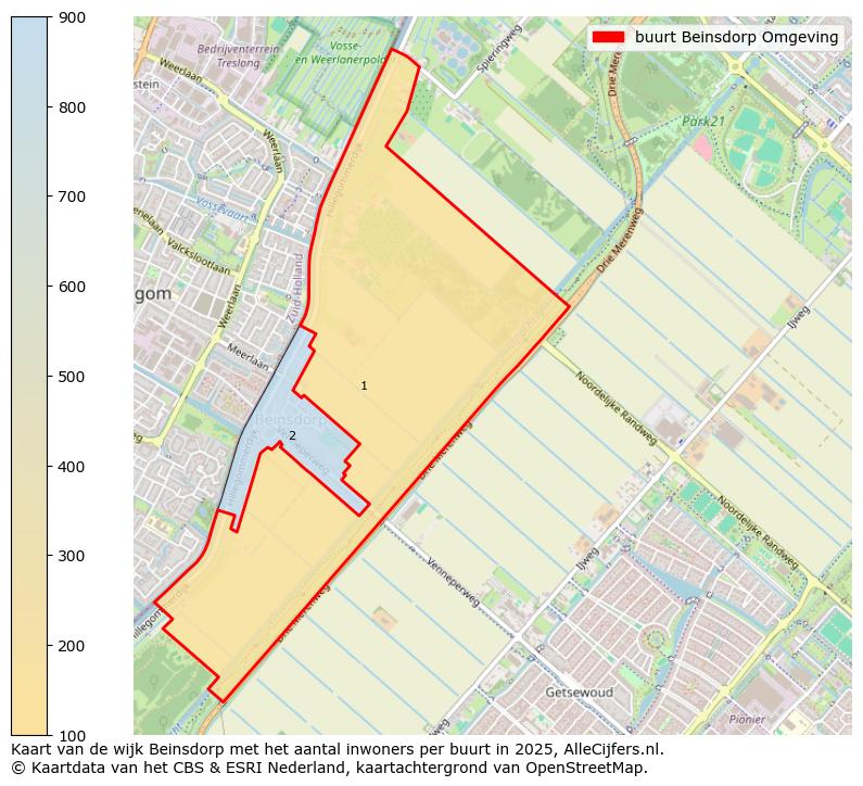 Afbeelding van de buurt Beinsdorp Omgeving op de kaart.