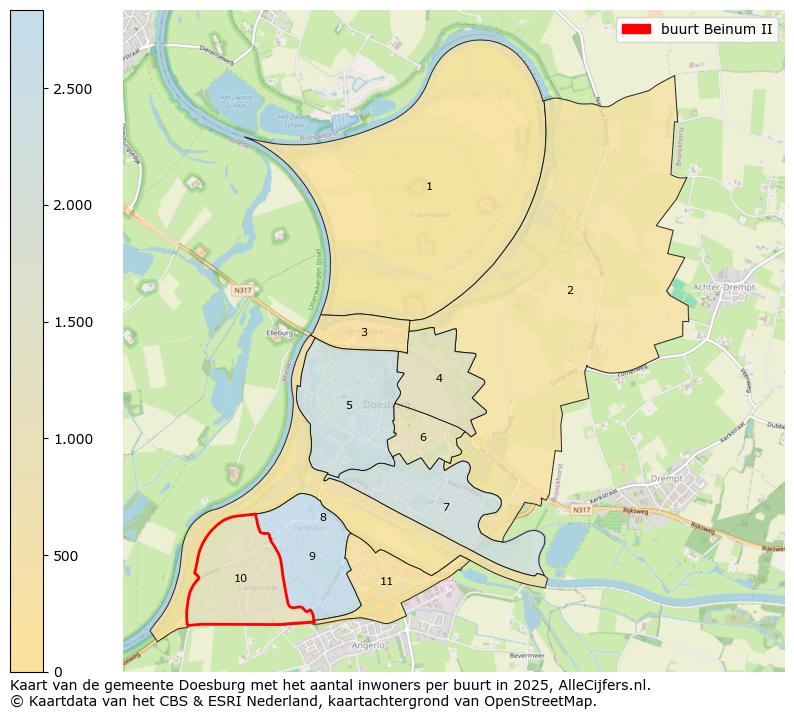 Afbeelding van de buurt Beinum II op de kaart.