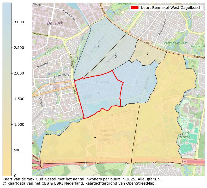 Afbeelding van de buurt Bennekel-West Gagelbosch op de kaart.