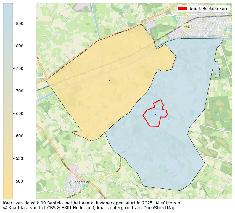 Afbeelding van de buurt Bentelo kern op de kaart.