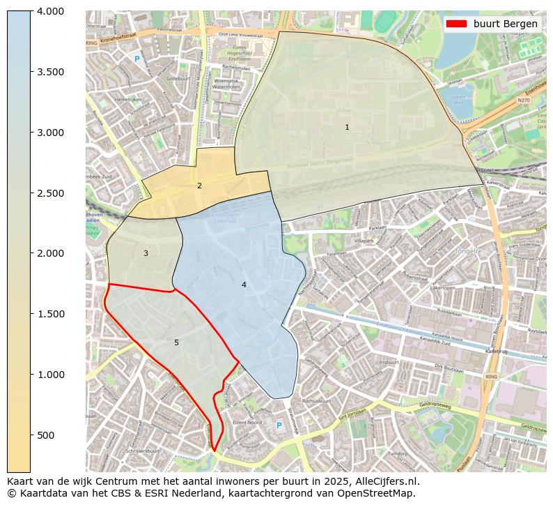 Afbeelding van de buurt Bergen op de kaart.