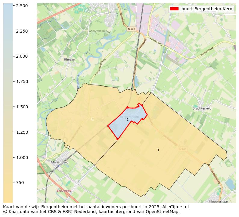 Afbeelding van de buurt Bergentheim Kern op de kaart.