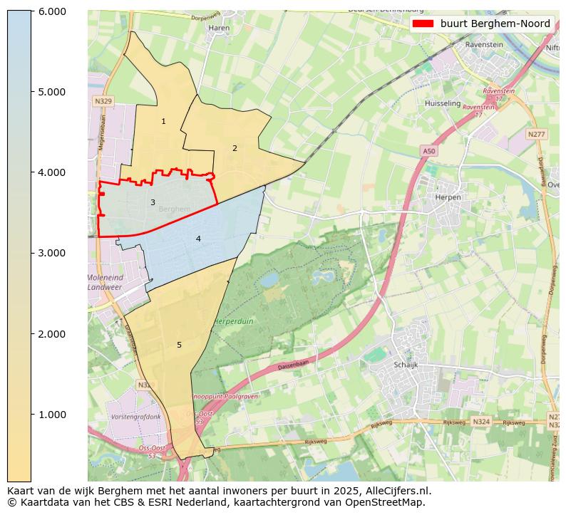 Afbeelding van de buurt Berghem-Noord op de kaart.