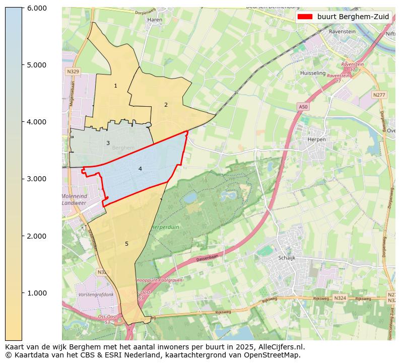 Afbeelding van de buurt Berghem-Zuid op de kaart.