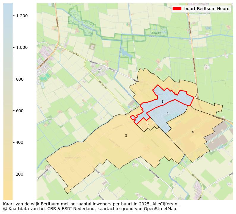 Afbeelding van de buurt Berltsum Noord op de kaart.