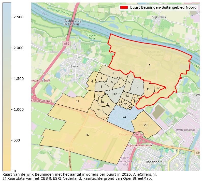 Afbeelding van de buurt Beuningen-Buitengebied Noord op de kaart.