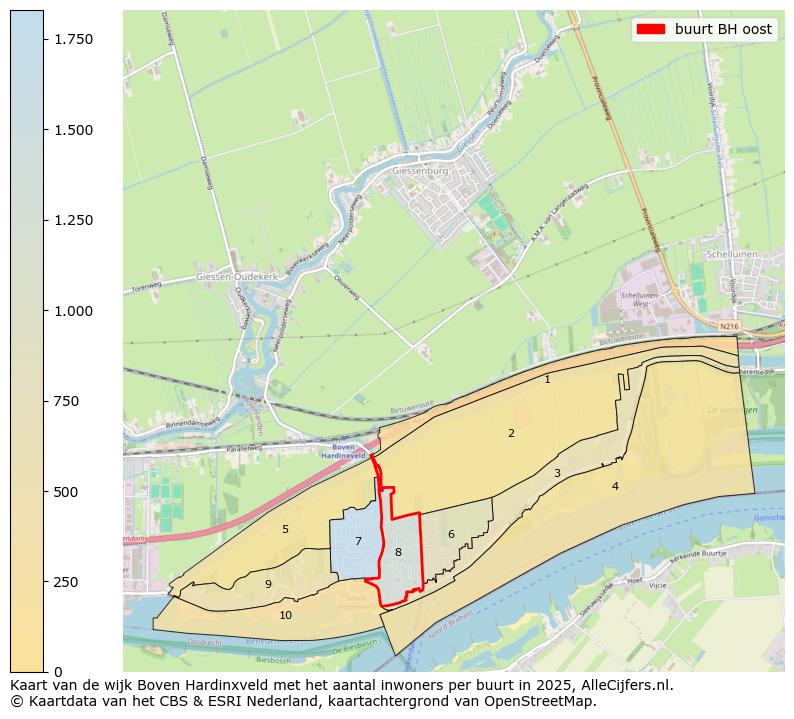 Afbeelding van de buurt BH oost op de kaart.