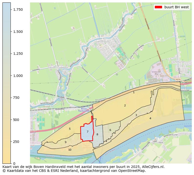 Afbeelding van de buurt BH west op de kaart.