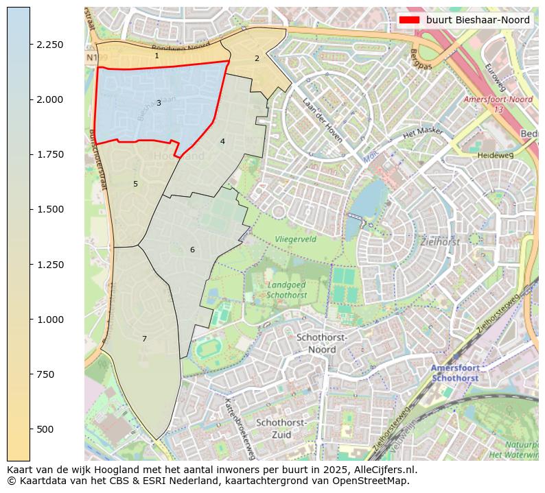 Afbeelding van de buurt Bieshaar-Noord op de kaart.
