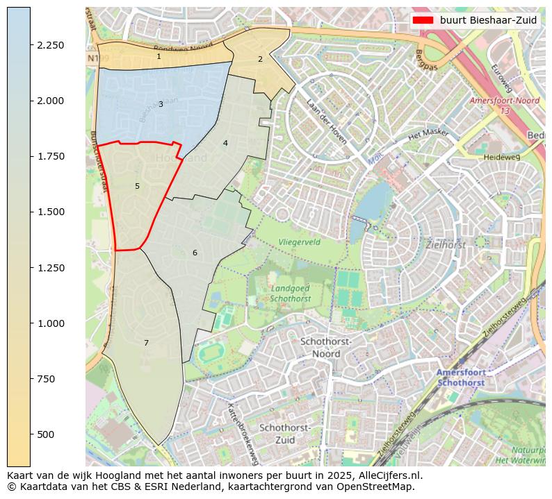 Afbeelding van de buurt Bieshaar-Zuid op de kaart.